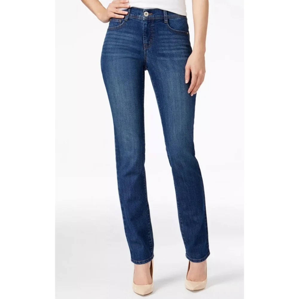 Style & Co Curvy Skinny Leg Mid Rise Tummy Control Jeans Millennium
